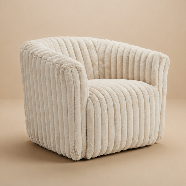 Mayfield Light Gray Soft Plush Fabric Swivel Chair | MidinMod