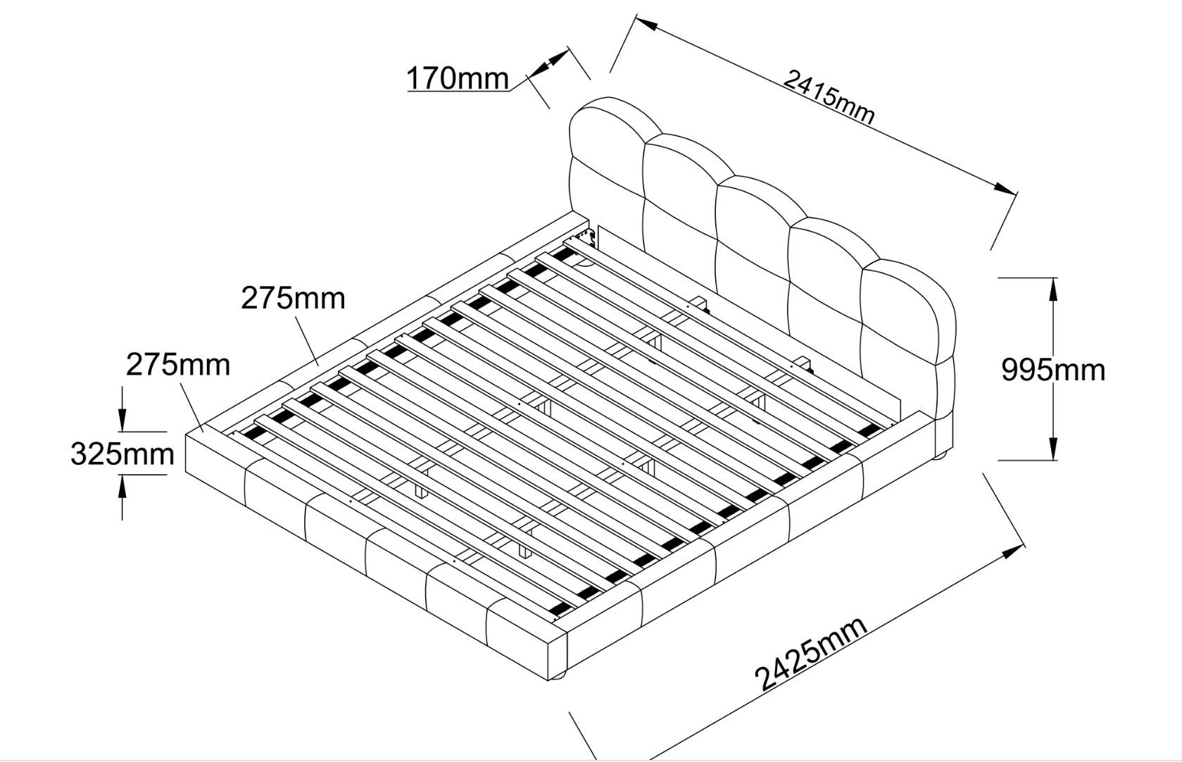 Melania Tan Vegan Leather King Bed