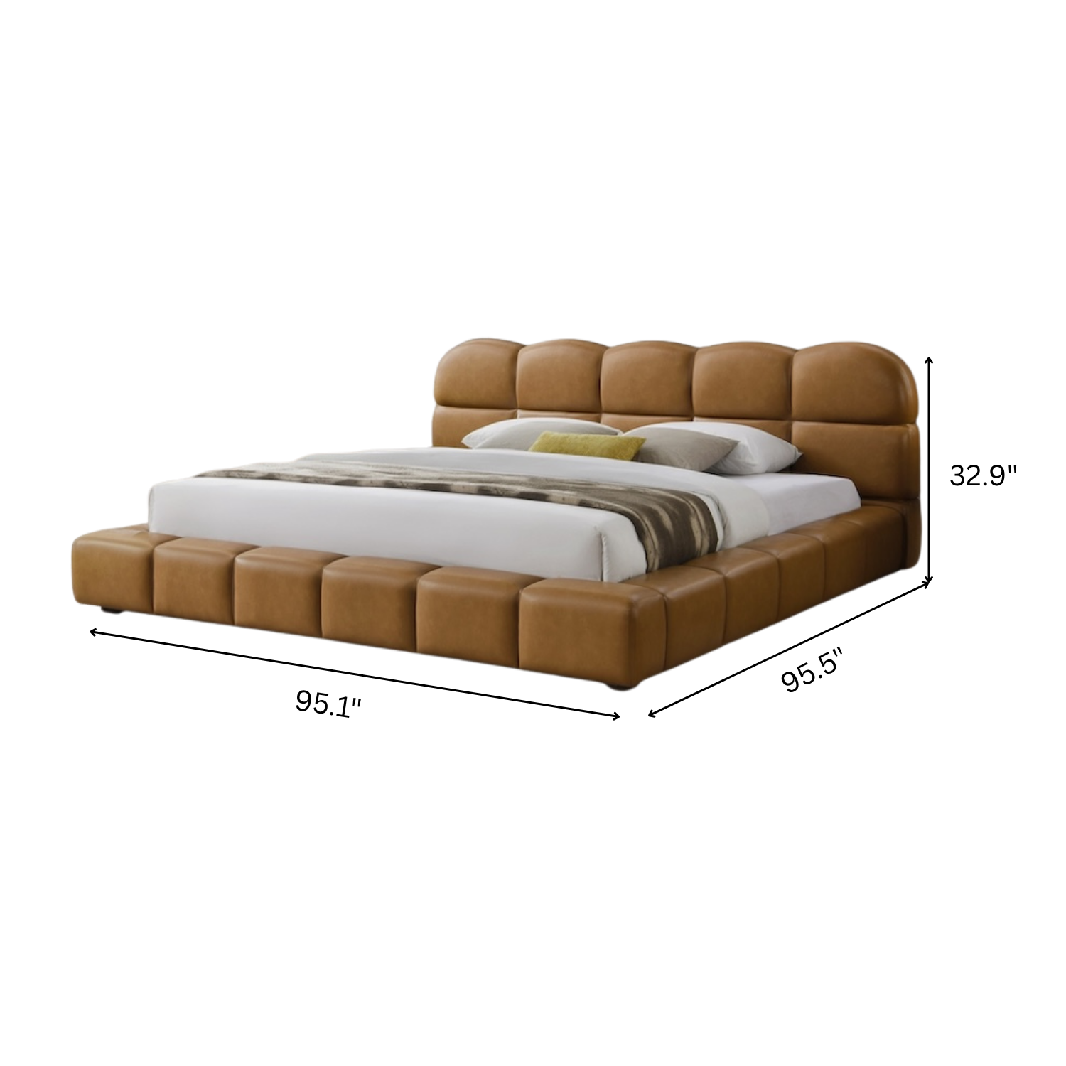Melania Tan Vegan Leather King Bed