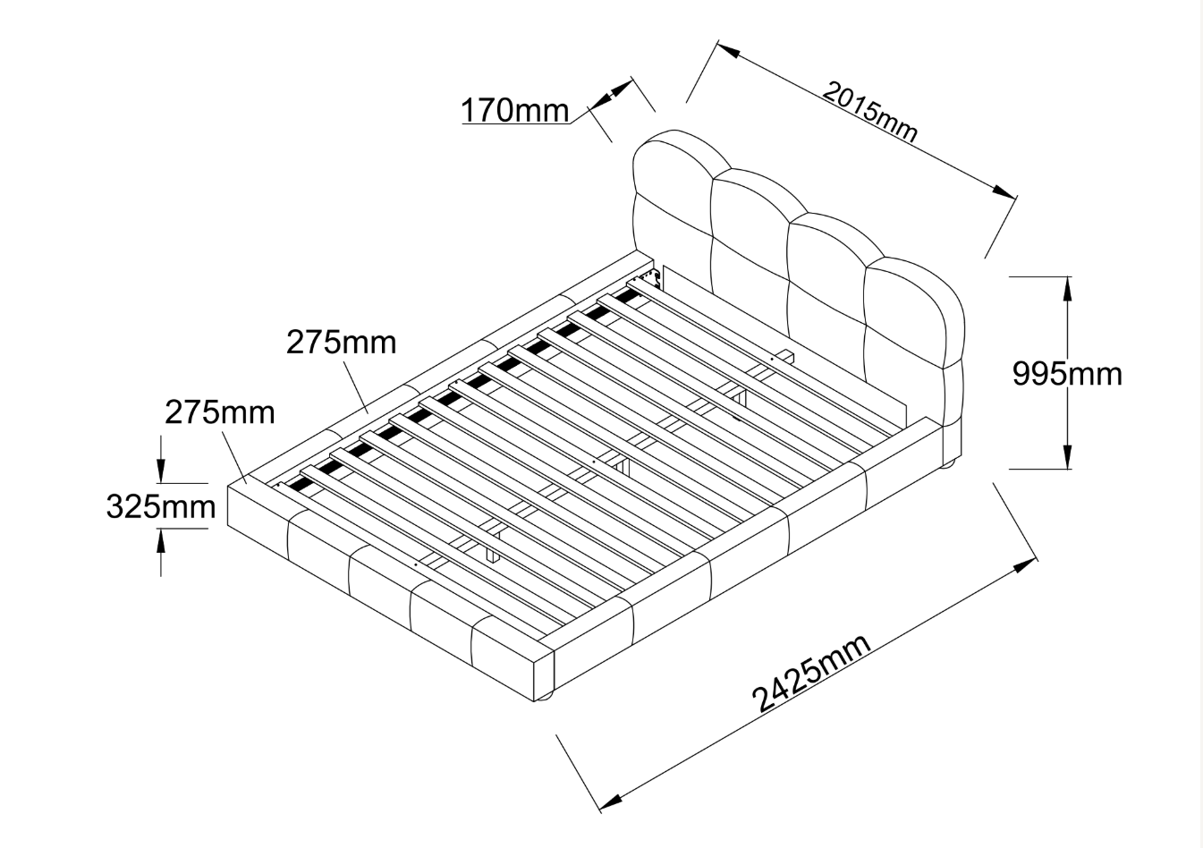 Melania Tan Vegan Leather Queen Bed