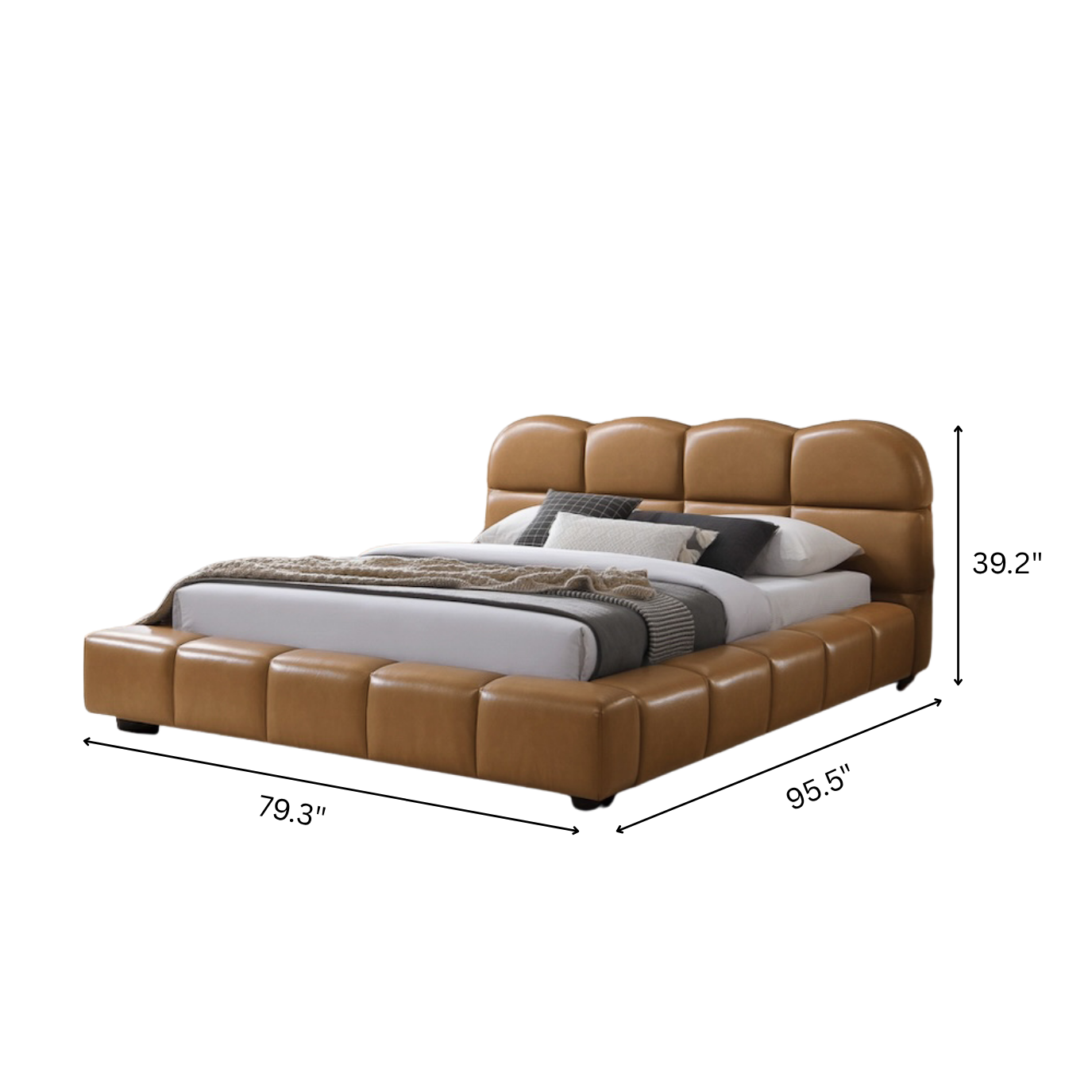 Melania Tan Vegan Leather Queen Bed
