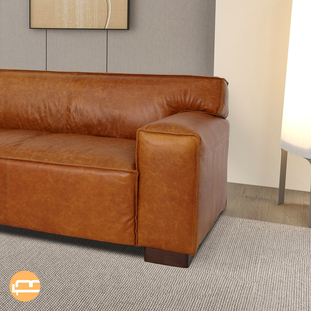 Newbury Leather Sofa - Waxy Cognac