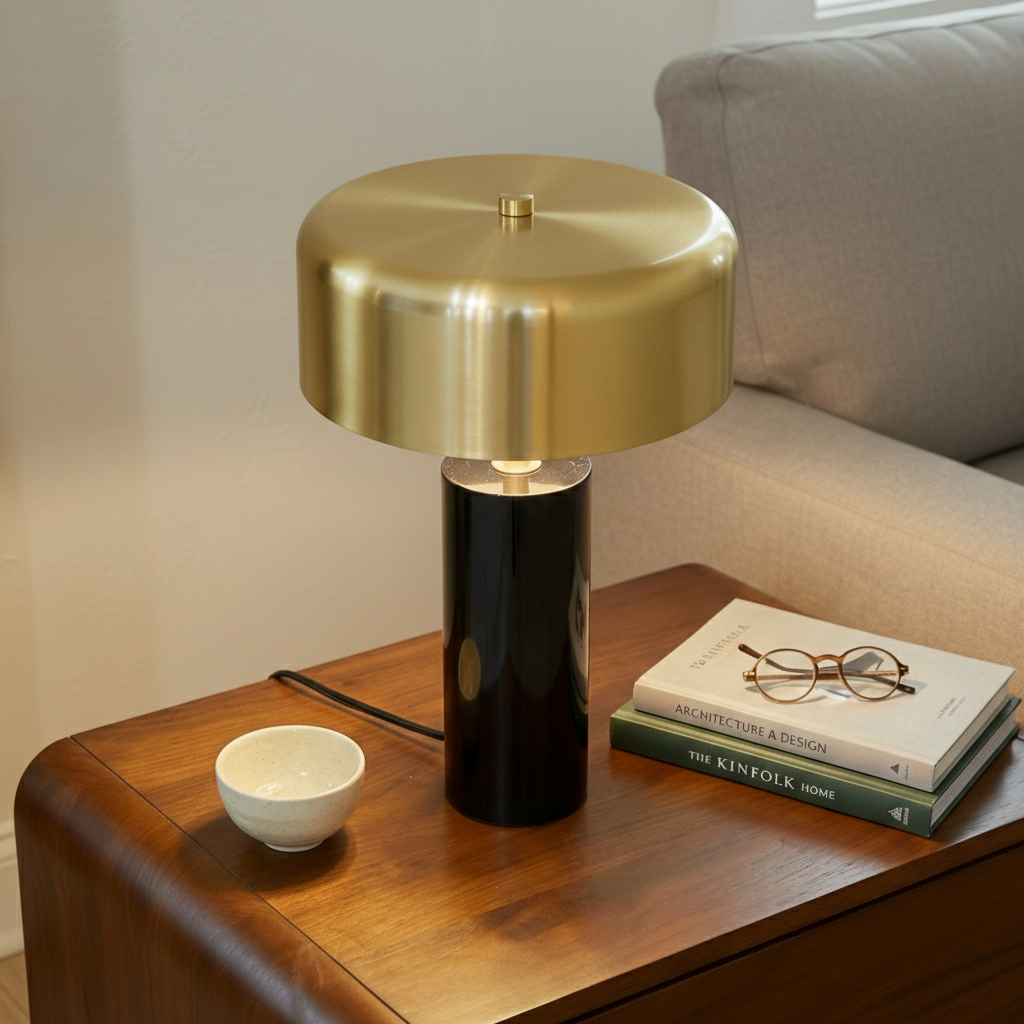 Nexus Modern Gold & White Table Lamp | MidinMod