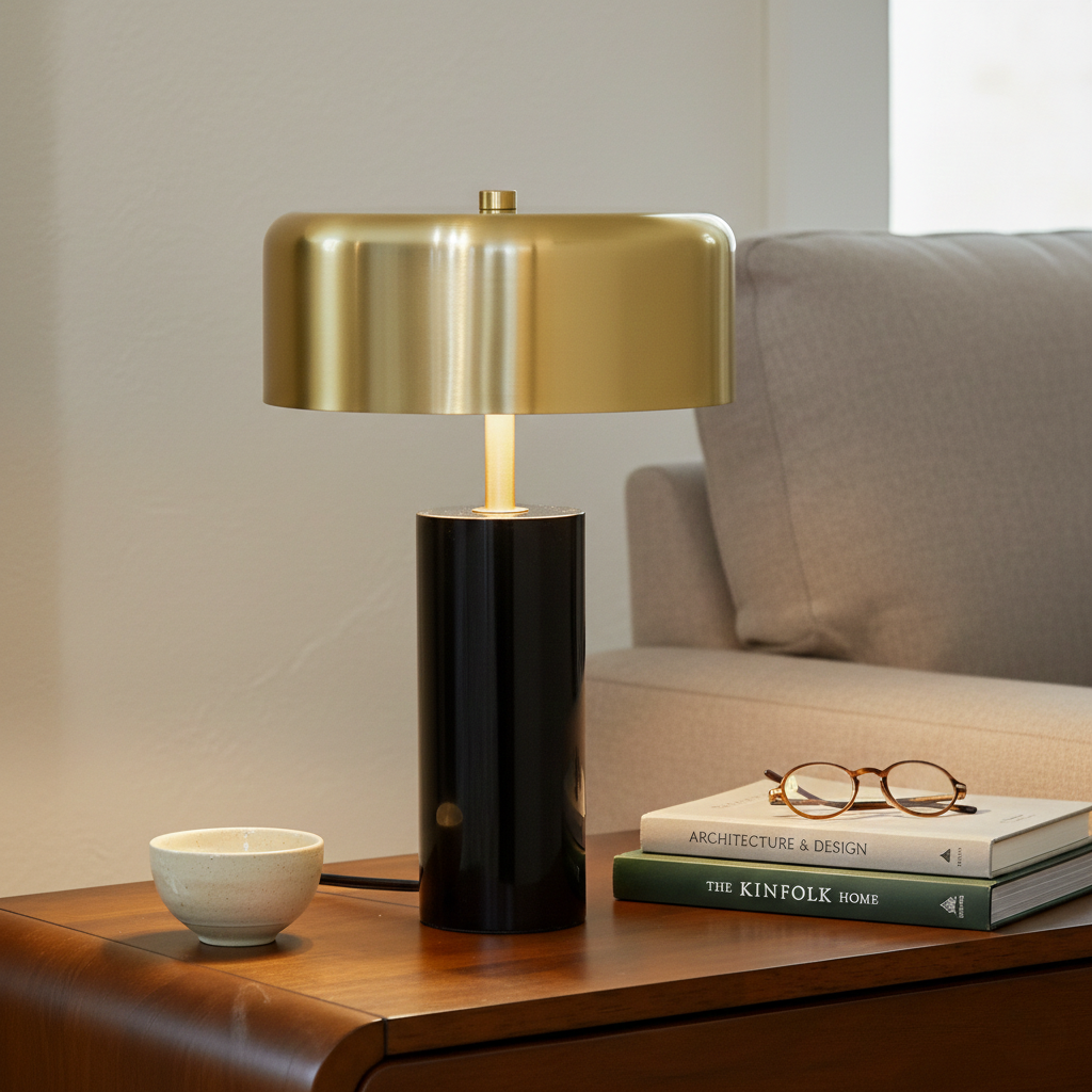 Nexus Modern Gold & White Table Lamp | MidinMod