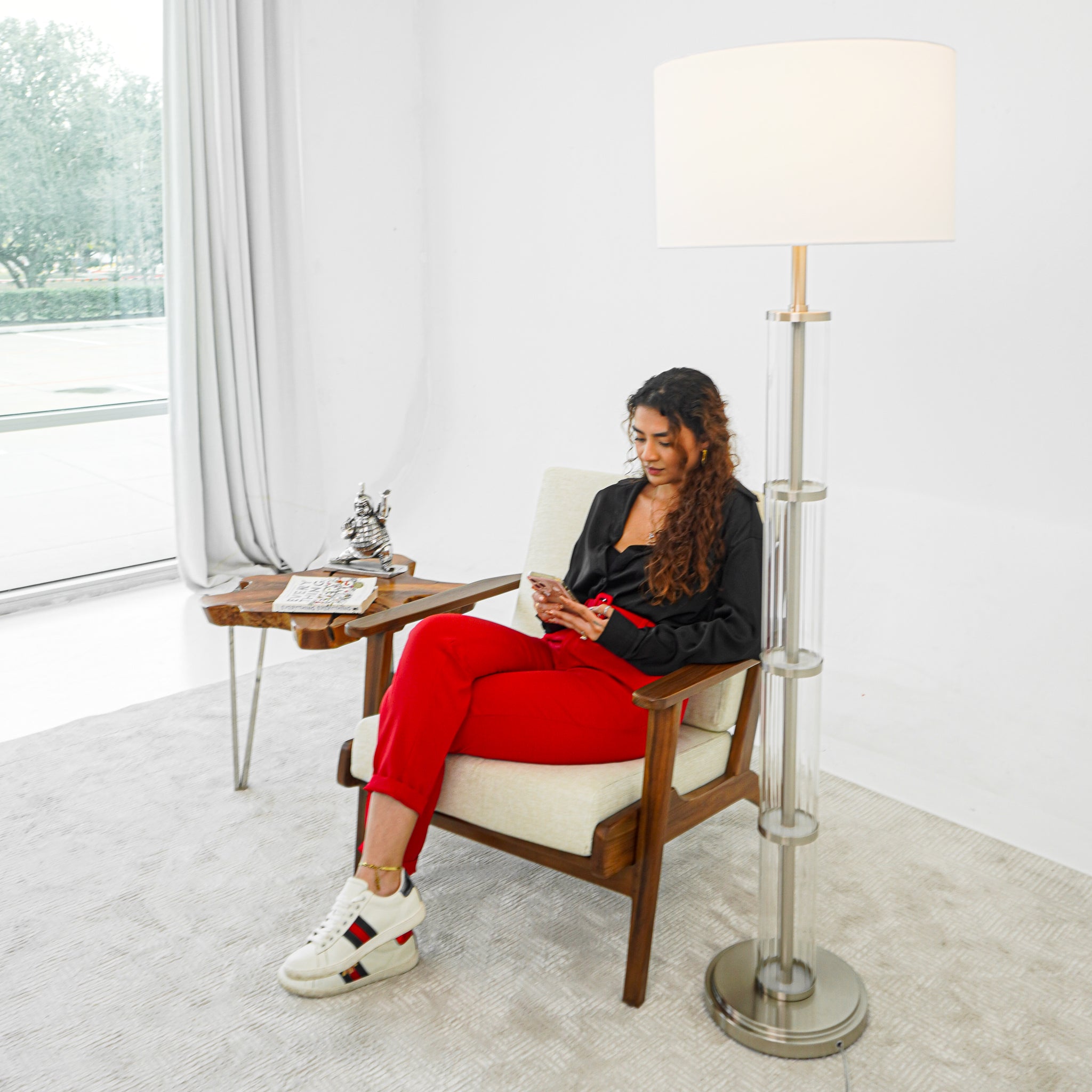 Nimbus Brushed Nickel Floor Lamp - MidinMod