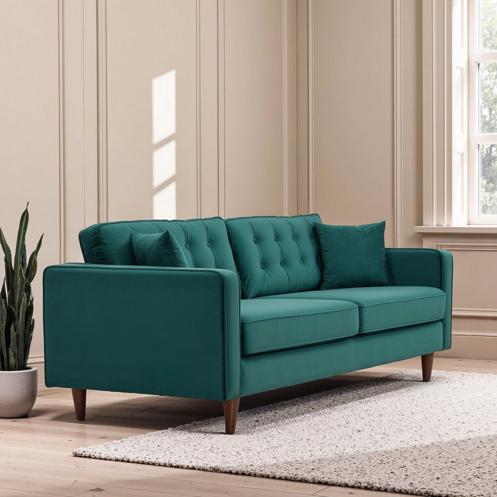 Oregon Mid-Century Modern Green Velvet Sofa - MidinMod