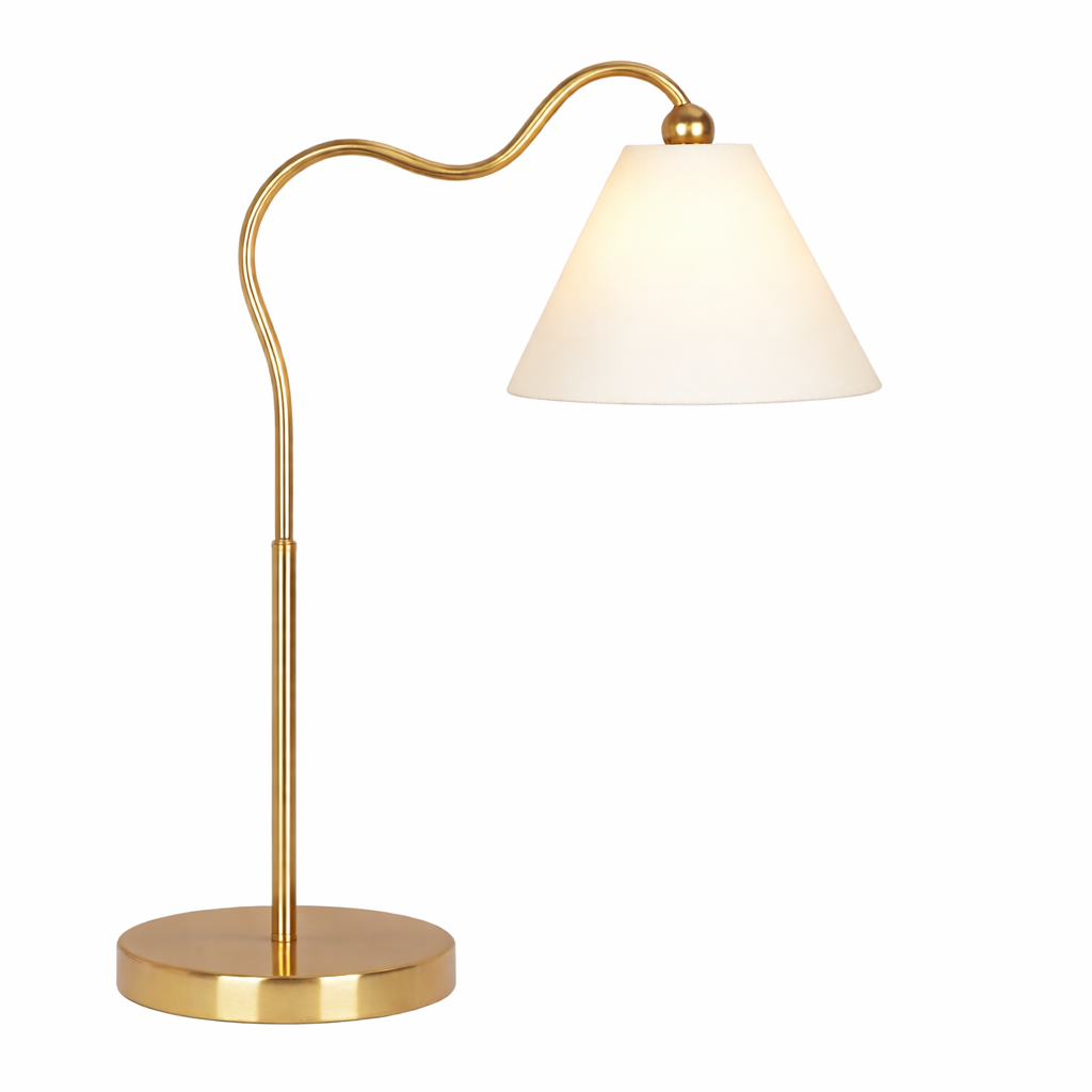 Ornate Brass Ring Base Table Lamp