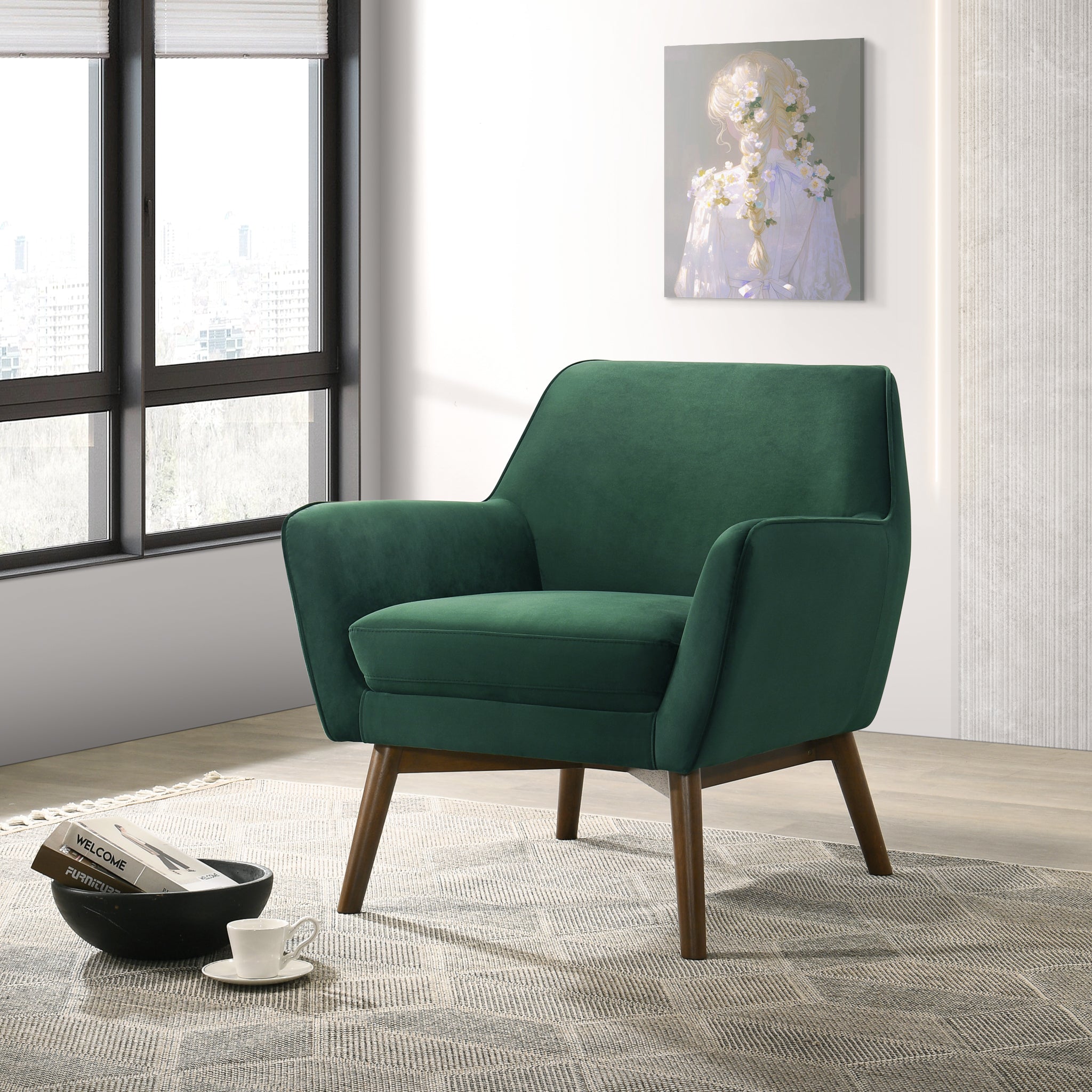 Penny Mid-Century Modern Velvet Armchair - MidinMod
