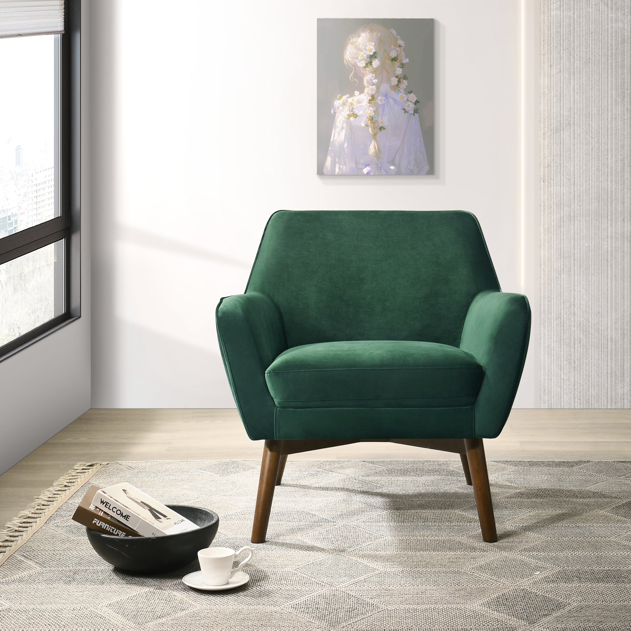 Penny Mid-Century Modern Velvet Armchair - MidinMod