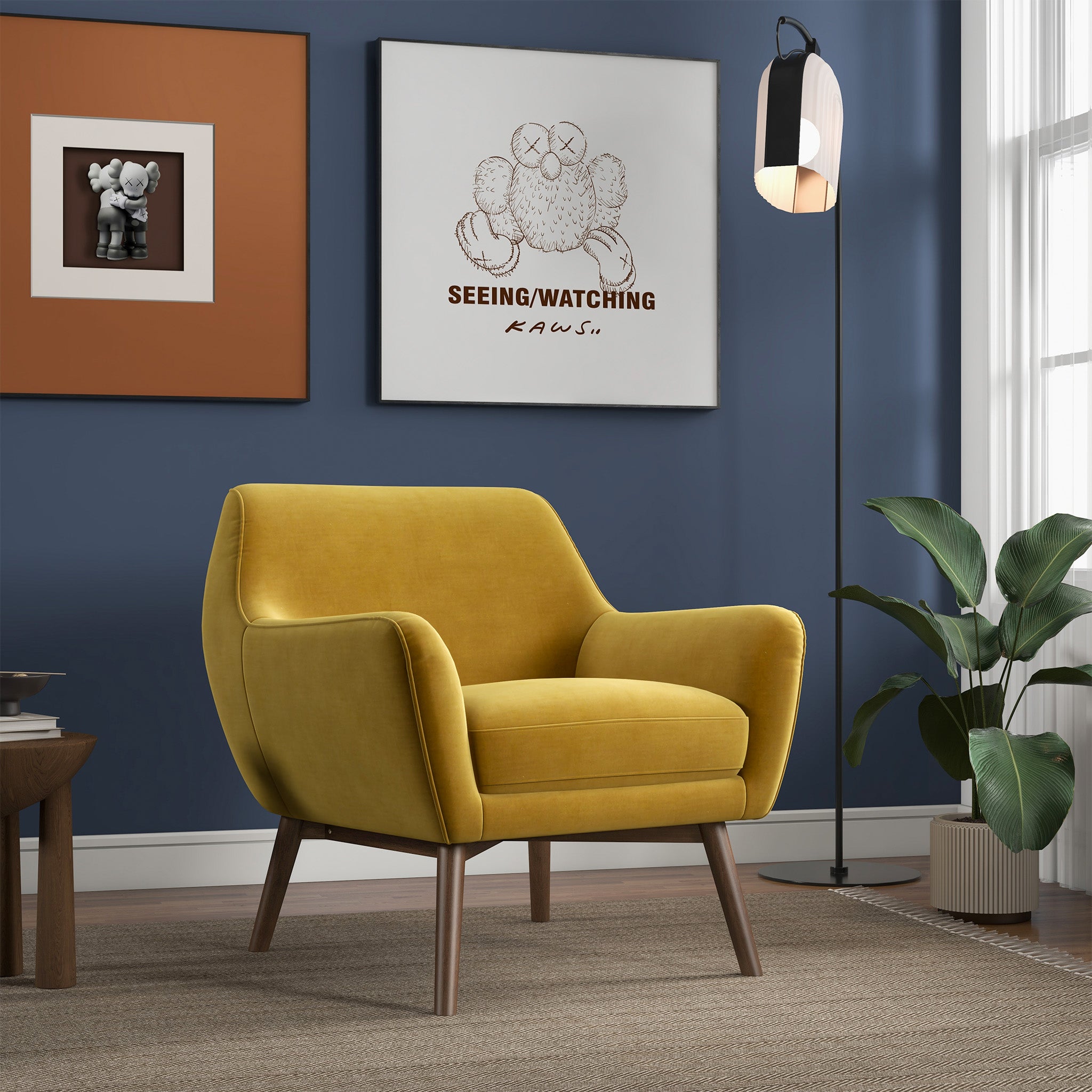 Penny Gold Velvet Armchair - MidinMod