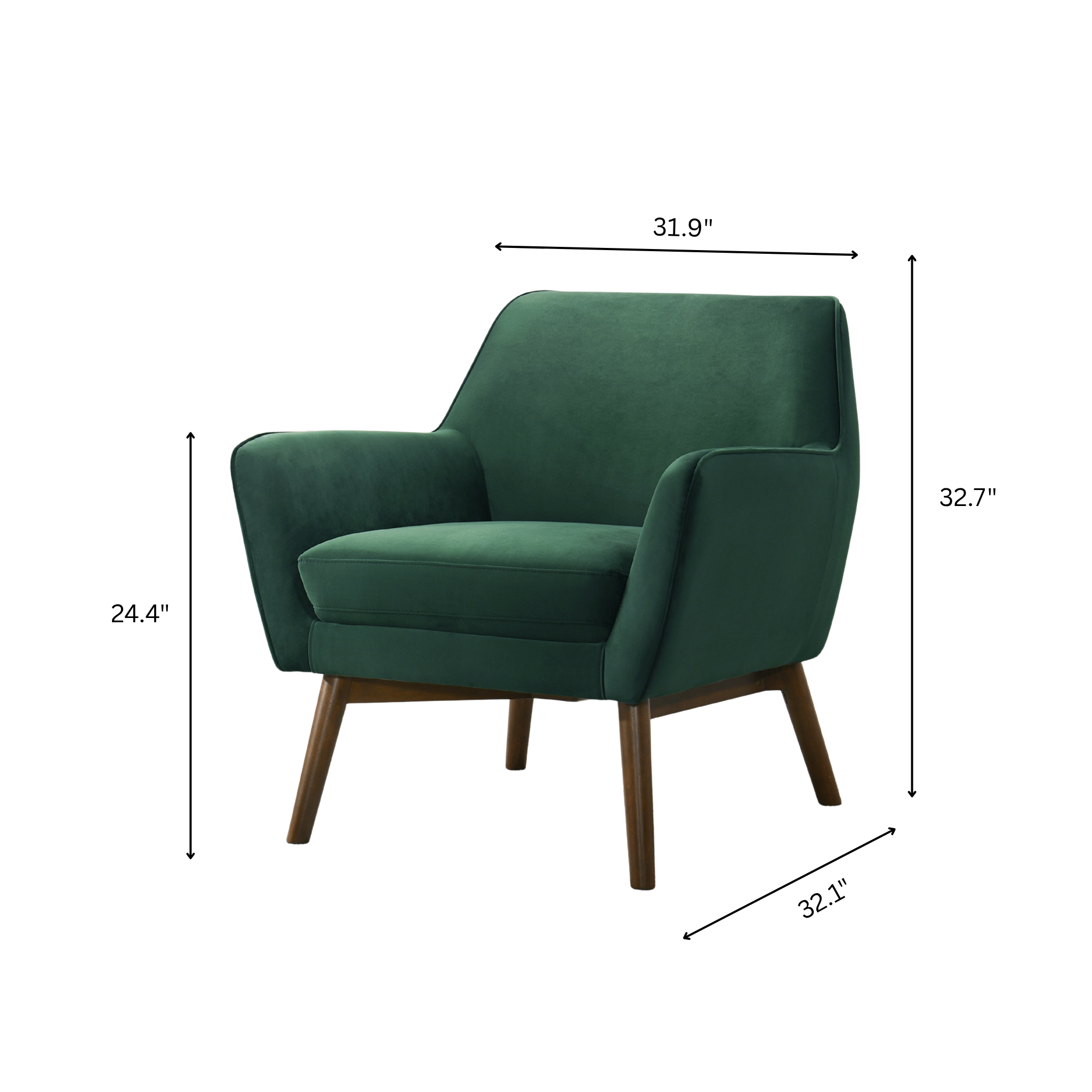 Penny Pistacho Green Velvet Lounge Chair | MidinMod |