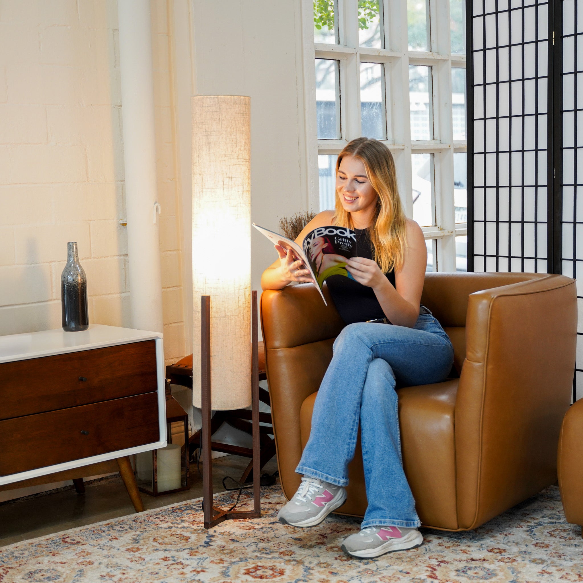 Pharos Floor Lamp - Walnut + Natural