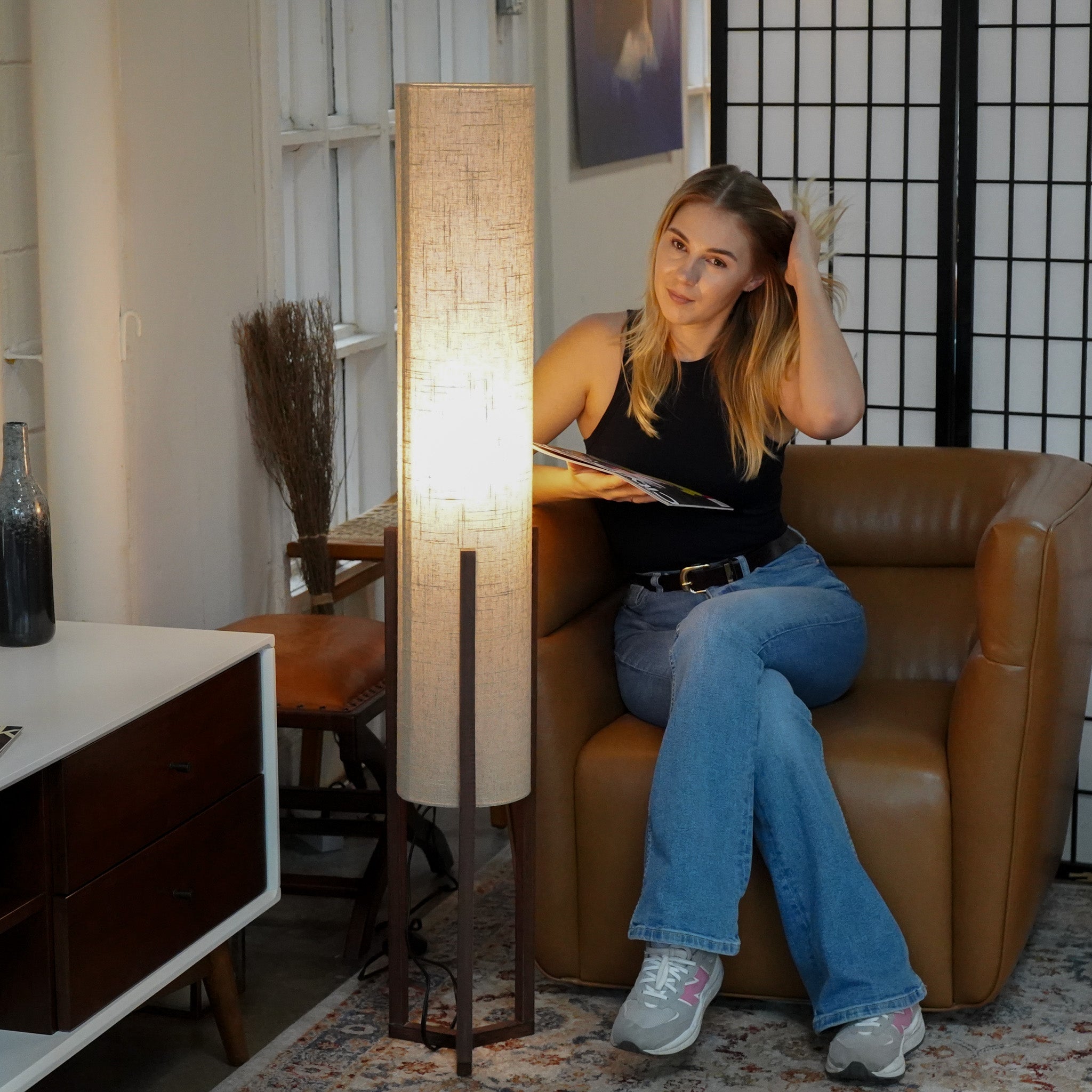 Pharos Floor Lamp - Walnut + Natural