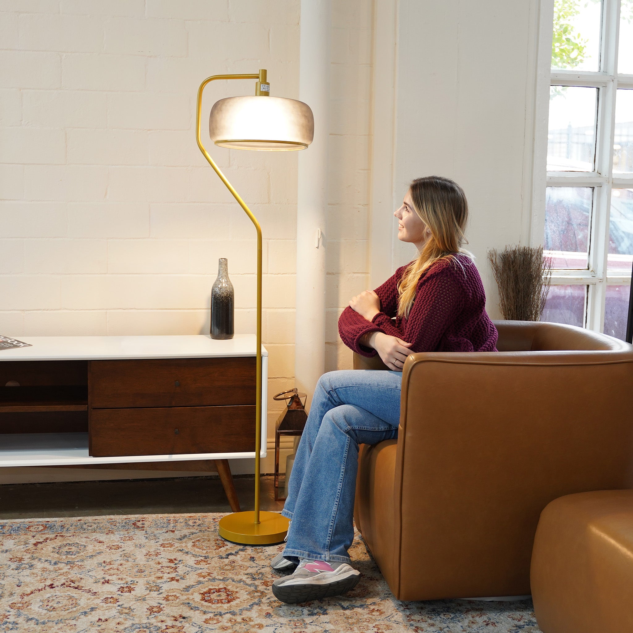 Photon Floor Lamp - Black Sprayed - Gold