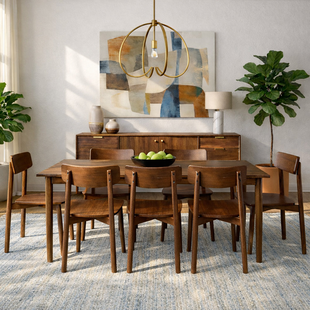 Piper Contemporary Solid Wood Walnut Dining Chairs | MidinMod