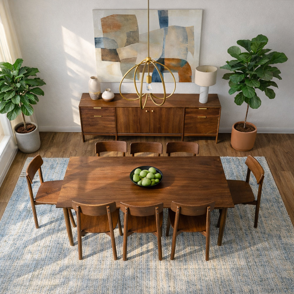 Piper Contemporary Solid Wood Walnut Dining Chairs | MidinMod
