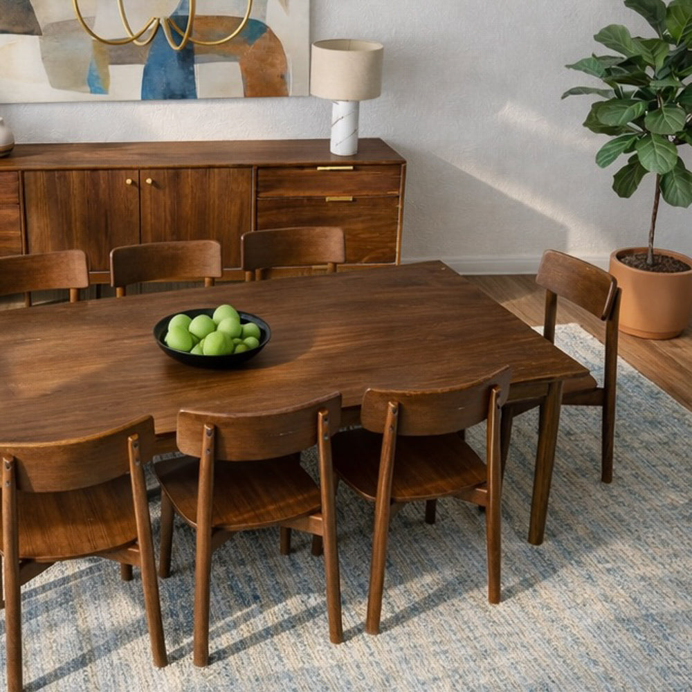 Piper Contemporary Solid Wood Walnut Dining Chairs | MidinMod