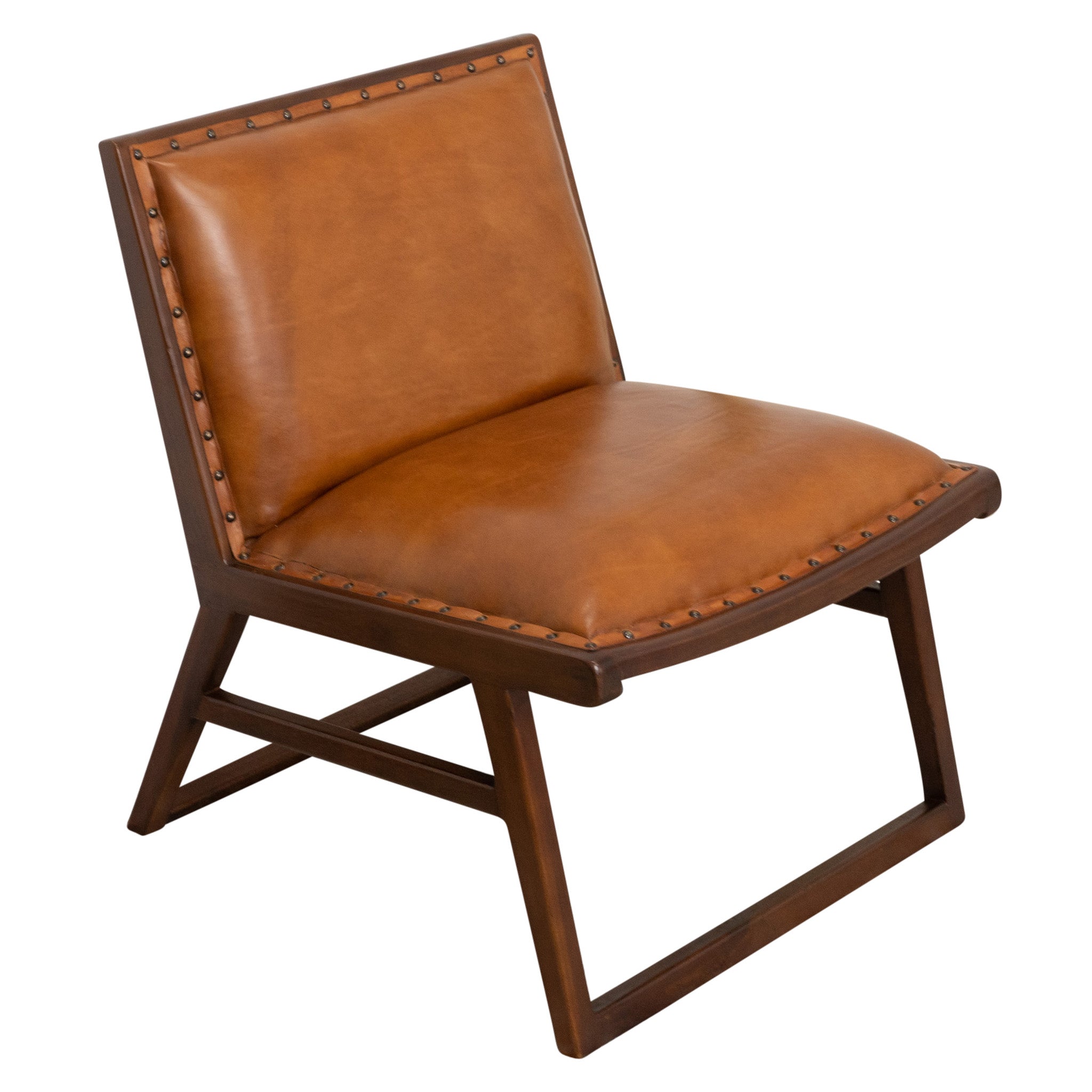 Pohan Mid-Century Modern Genuine Leather Lounge Chair | MidinMod