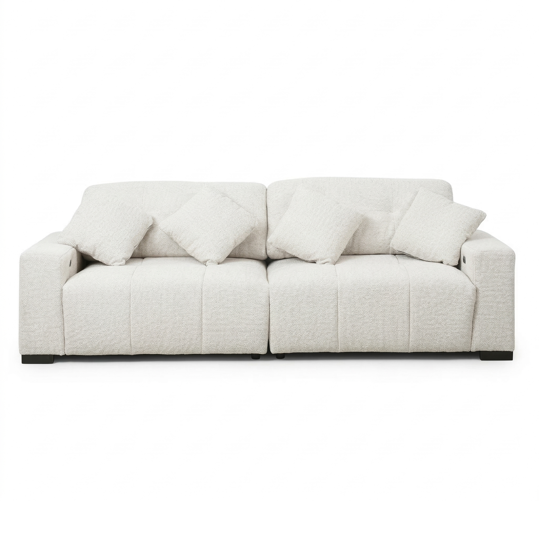 Quell Beige Linen PWR Slider Sofa | Modern Power Reclining Seating