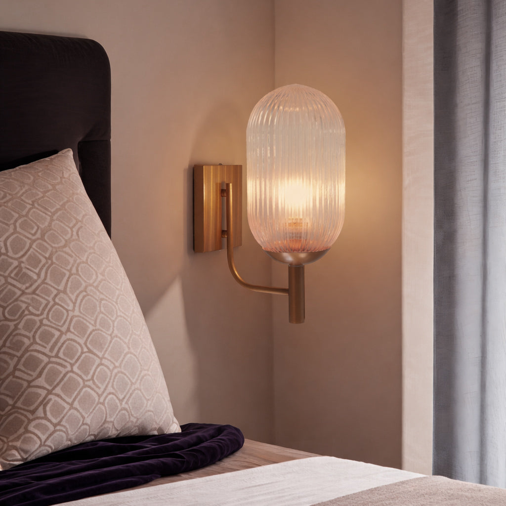 Ray Wall Lamp | Bronze Finish & Arched Ribbed Glass | MidinMod