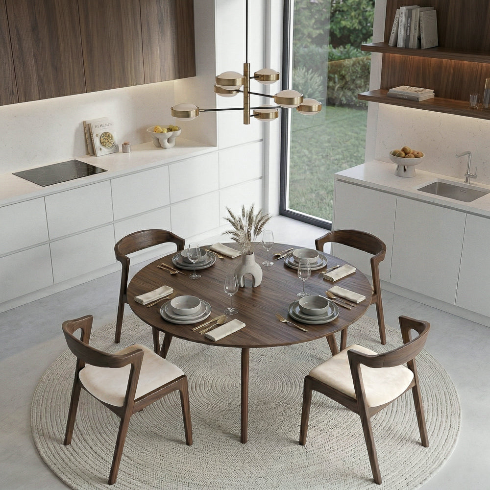 Reggie Modern Cream Velvet Dining Chair Set of 2 | Wegner-Inspired Design | MidinMod