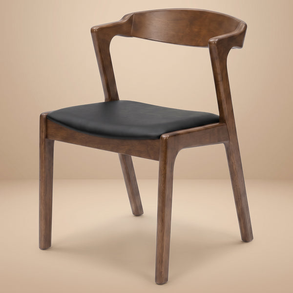 Reggie Modern Black Vegan Leather Dining Chair | MidinMod