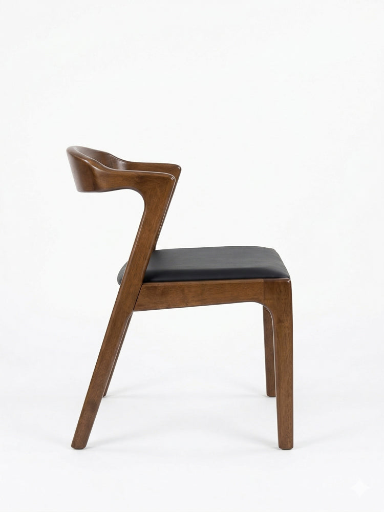 Reggie Modern Black Vegan Leather Dining Chair | MidinMod