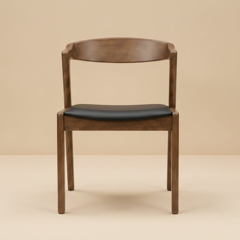 Reggie Modern Black Vegan Leather Dining Chair | MidinMod
