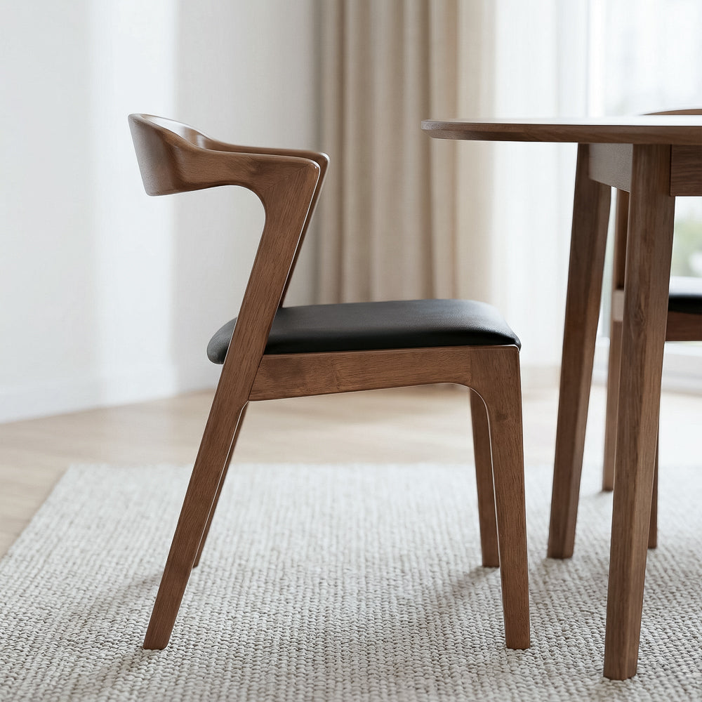 Reggie Modern Black Vegan Leather Dining Chair | MidinMod