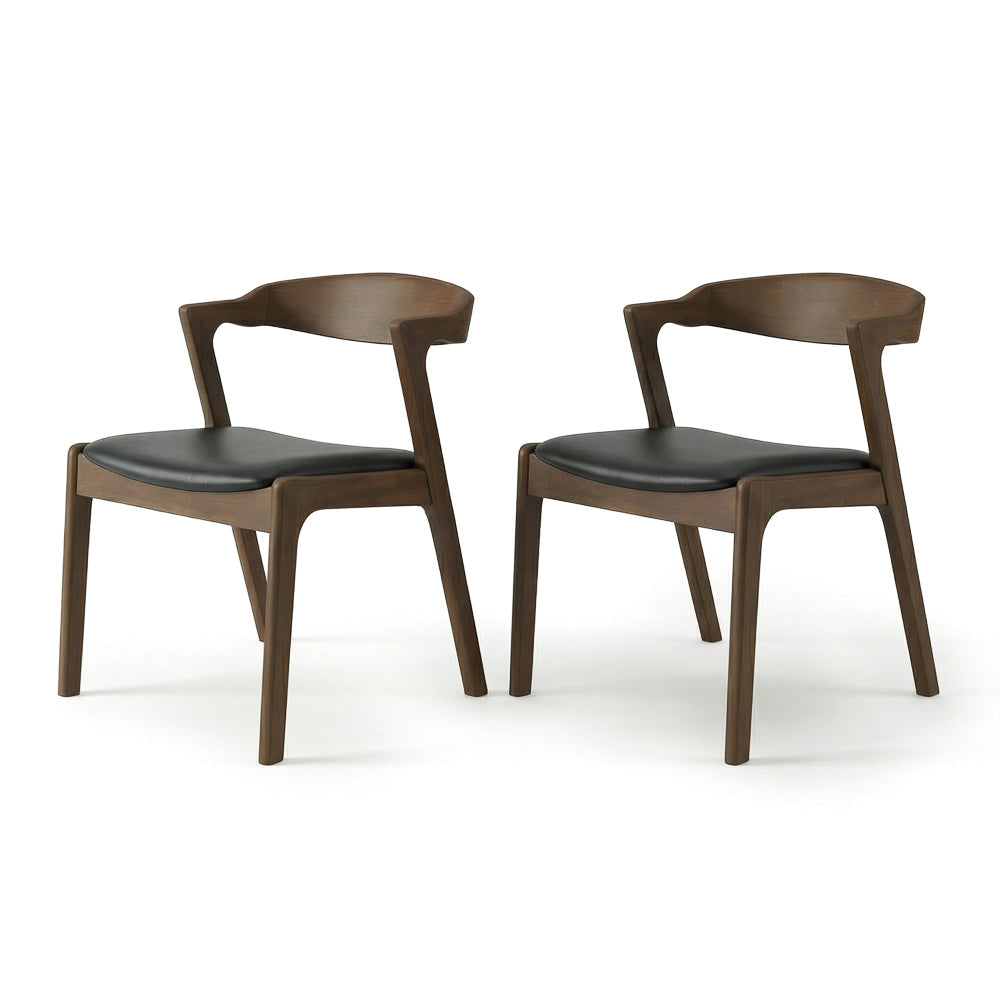 Reggie Modern Black Vegan Leather Dining Chair | MidinMod