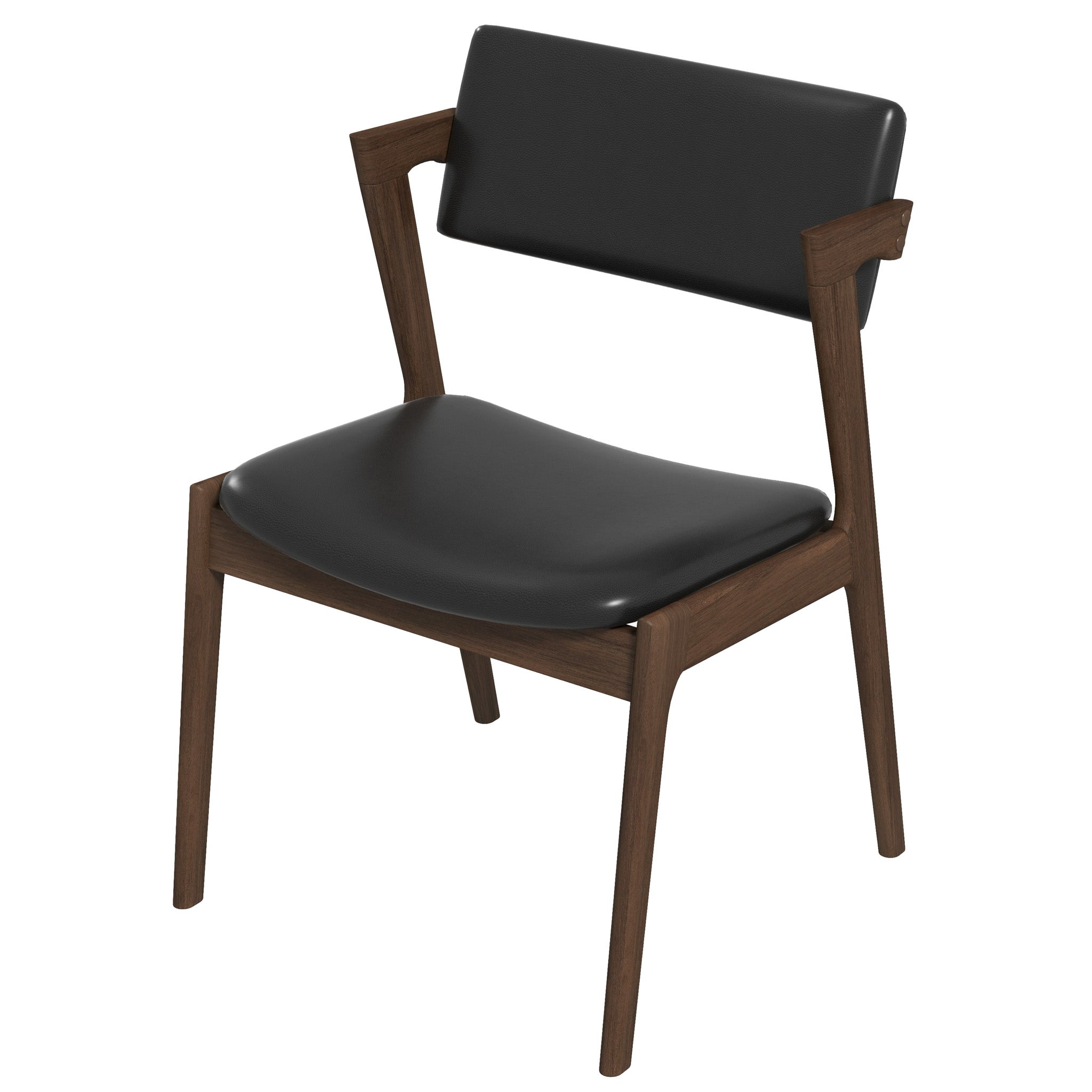 Ricco Dining Chair Black Leather Set of 2 - MidinMod