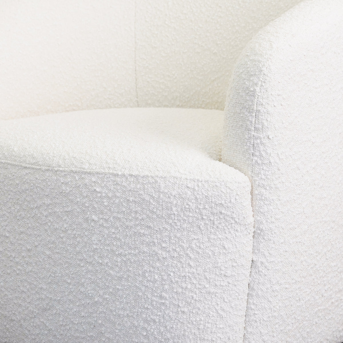 Rivet White Teddy Boucle 360° Swivel Lounge Chair | MidinMod