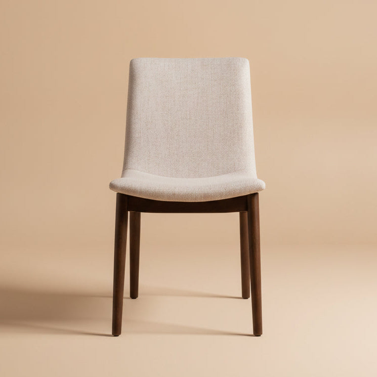 Rouka Modern Beige Fabric Dining Chair Set | Danish-Inspired Elegance | MidinMod