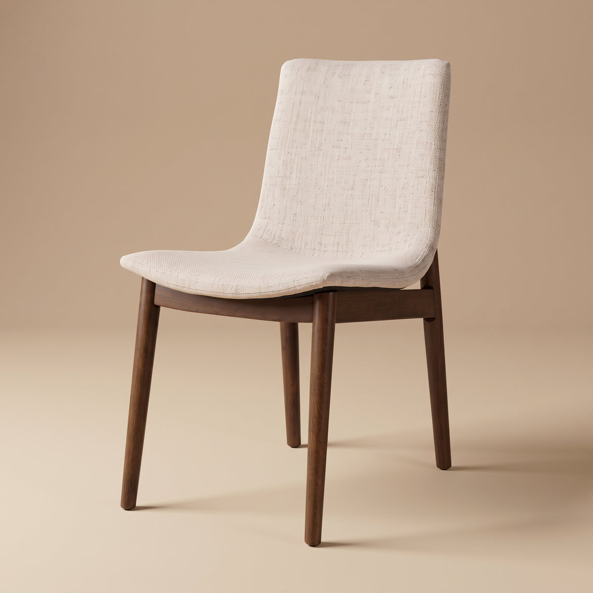Rouka Modern Beige Fabric Dining Chair Set | Danish-Inspired Elegance | MidinMod