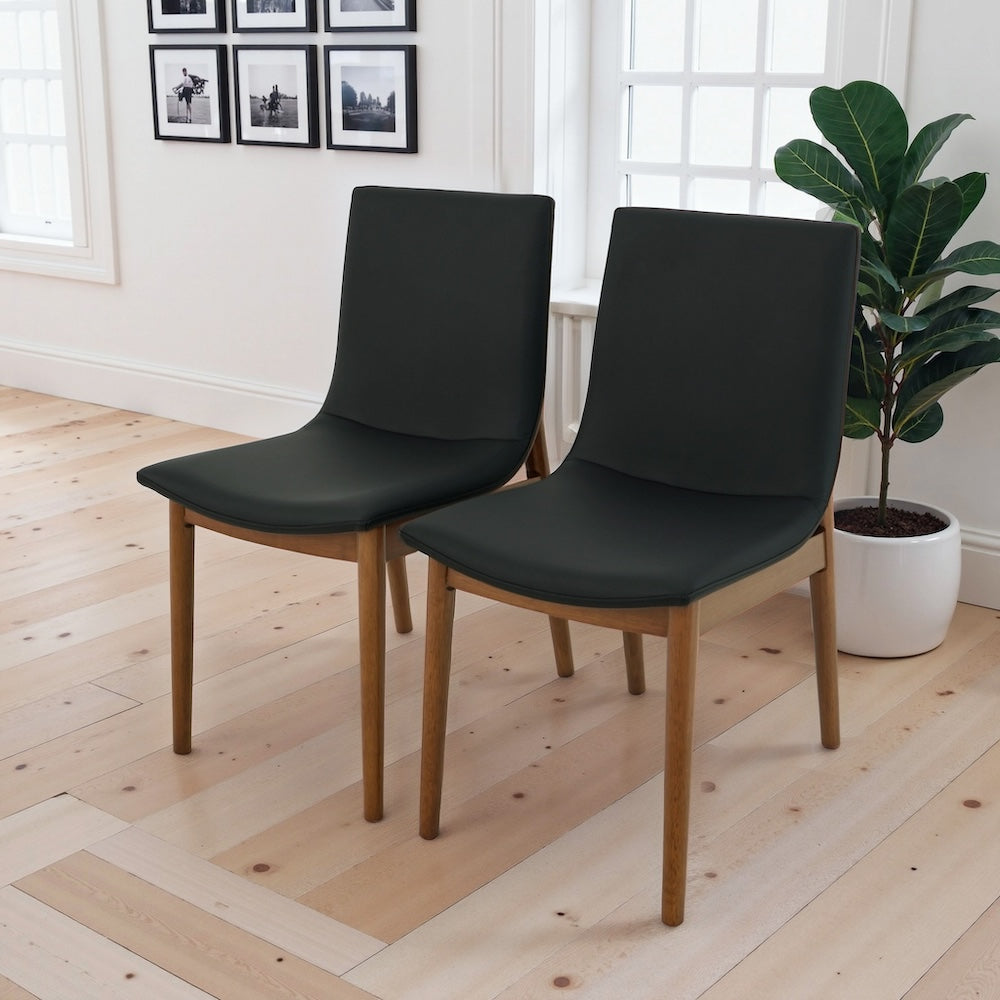 Rouka Mid-Century Modern Vegan Leather Dining Chair - MidinMod