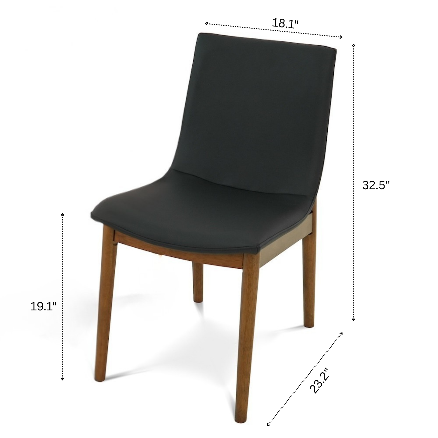 Rouka Mid-Century Modern Vegan Leather Dining Chair - MidinMod