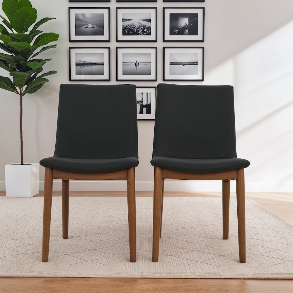 Rouka Mid-Century Modern Vegan Leather Dining Chair - MidinMod