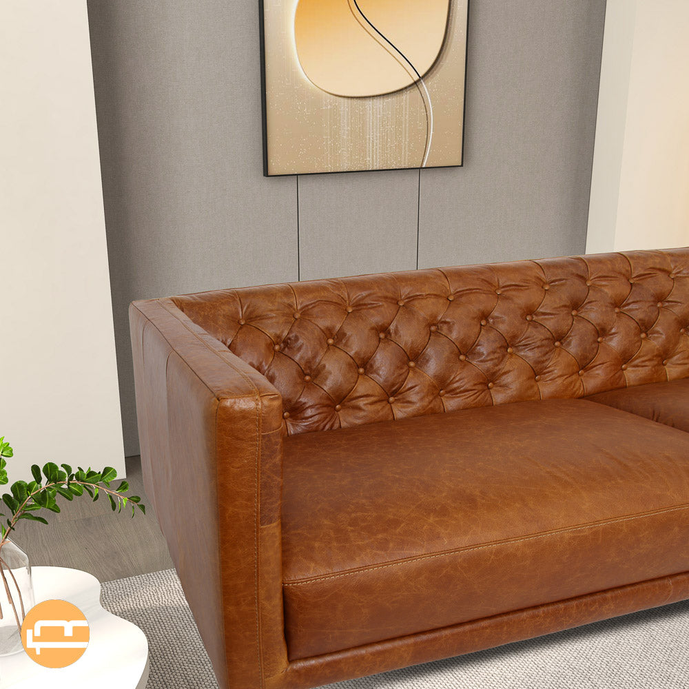 Rowland Leather Sofa - Waxy Cognac