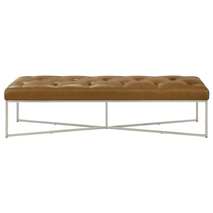 Salado Tan Leather Bench | Mid in Mod