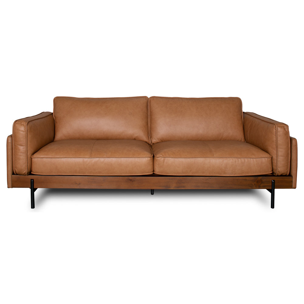 Savana Mid-Century Modern Cognac Leather Sofa - MidinMod
