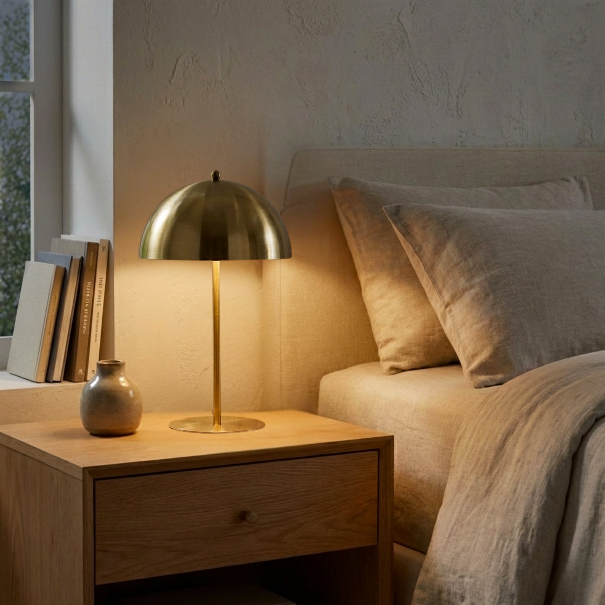 Sentinel Gold & White Metal Table Lamp - Modern Luxury Lighting | MidinMod