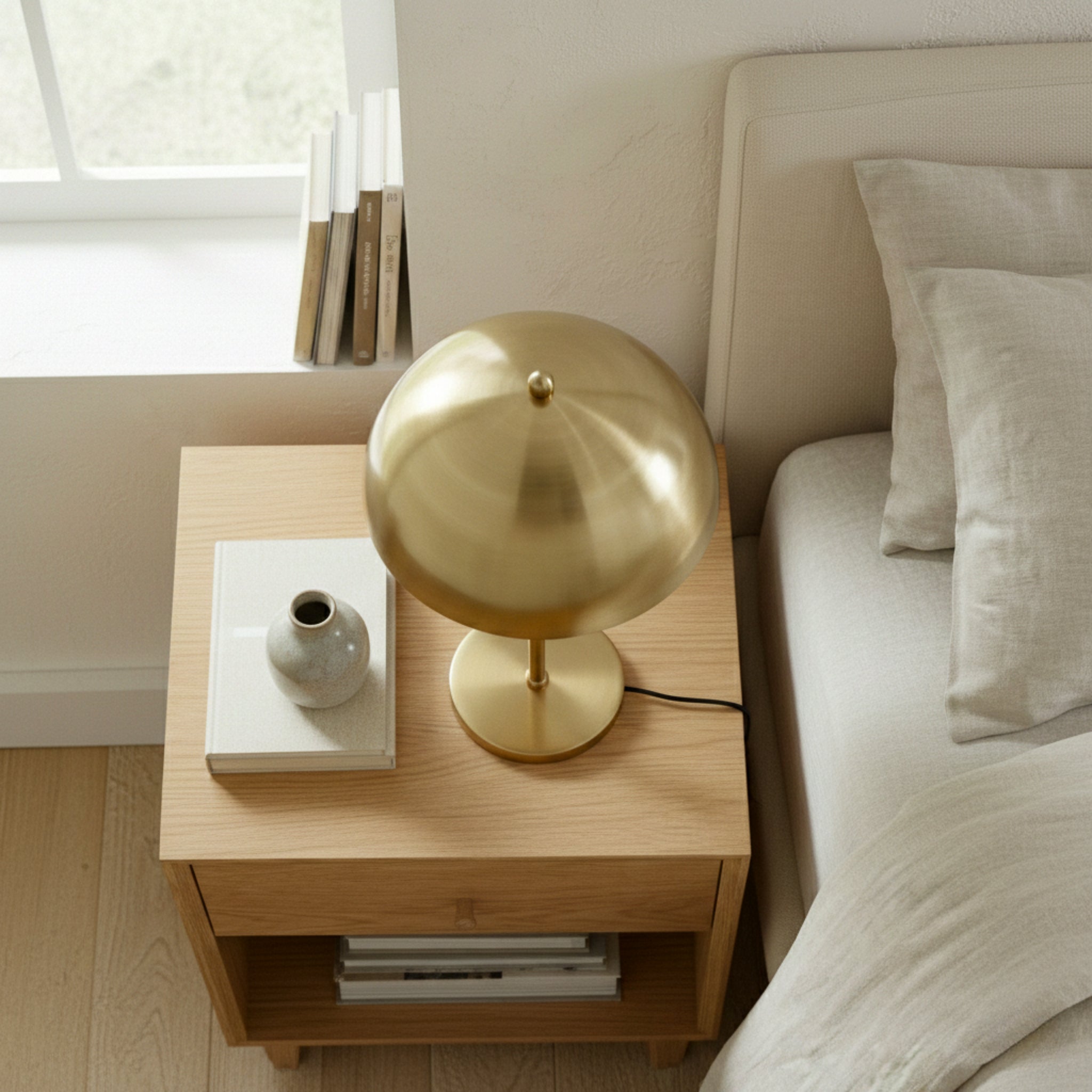 Sentinel Gold & White Metal Table Lamp - Modern Luxury Lighting | MidinMod