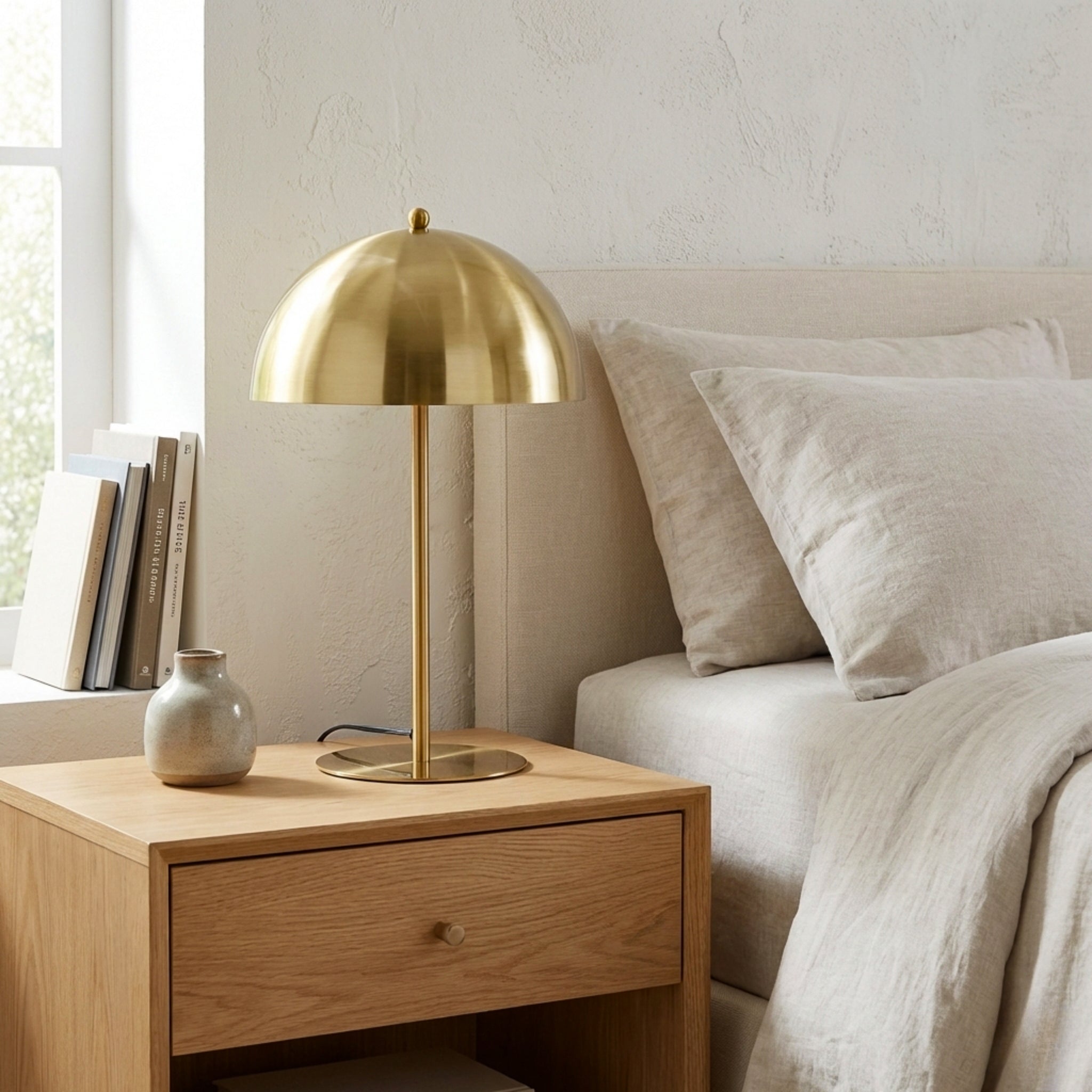 Sentinel Gold & White Metal Table Lamp - Modern Luxury Lighting | MidinMod