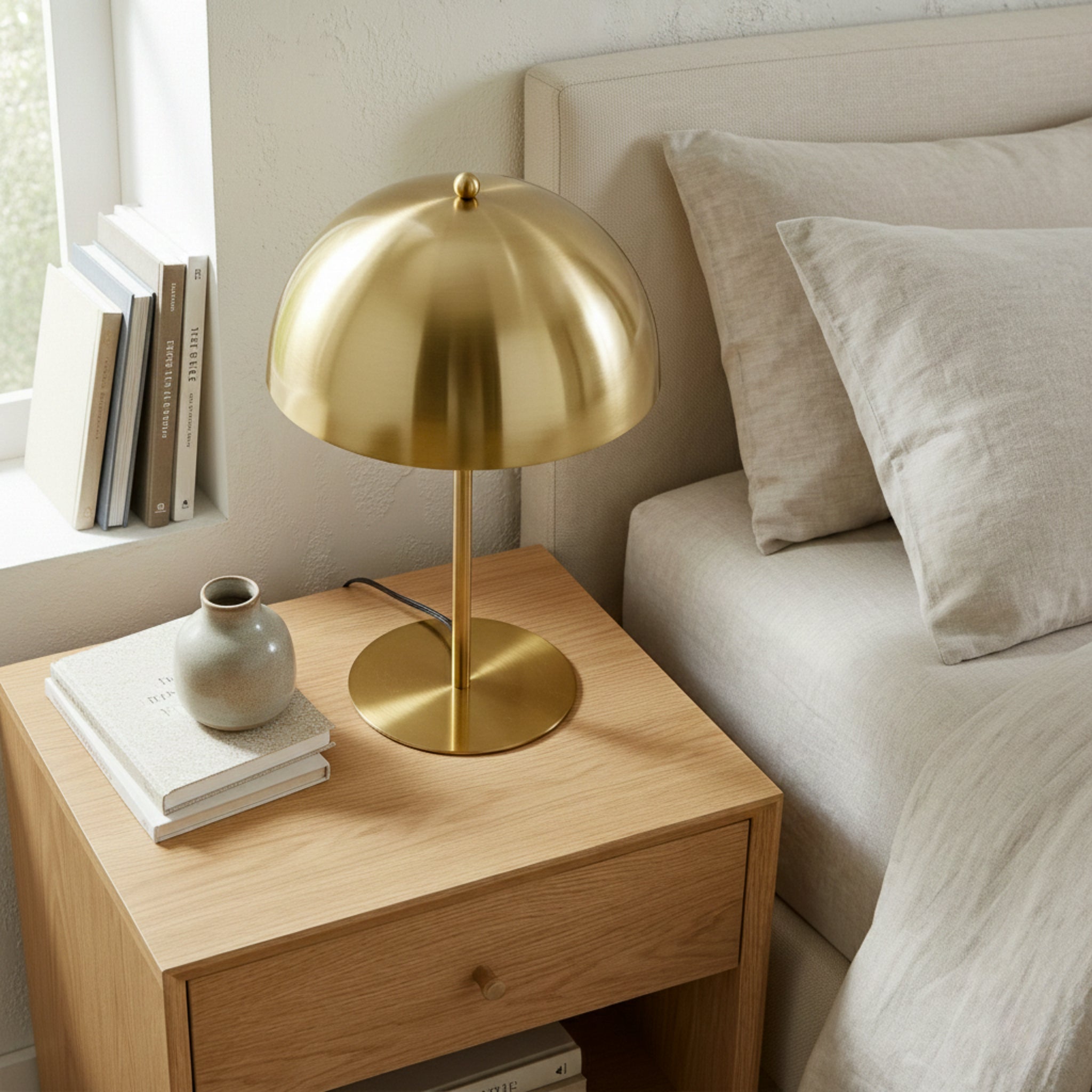 Sentinel Gold & White Metal Table Lamp - Modern Luxury Lighting | MidinMod