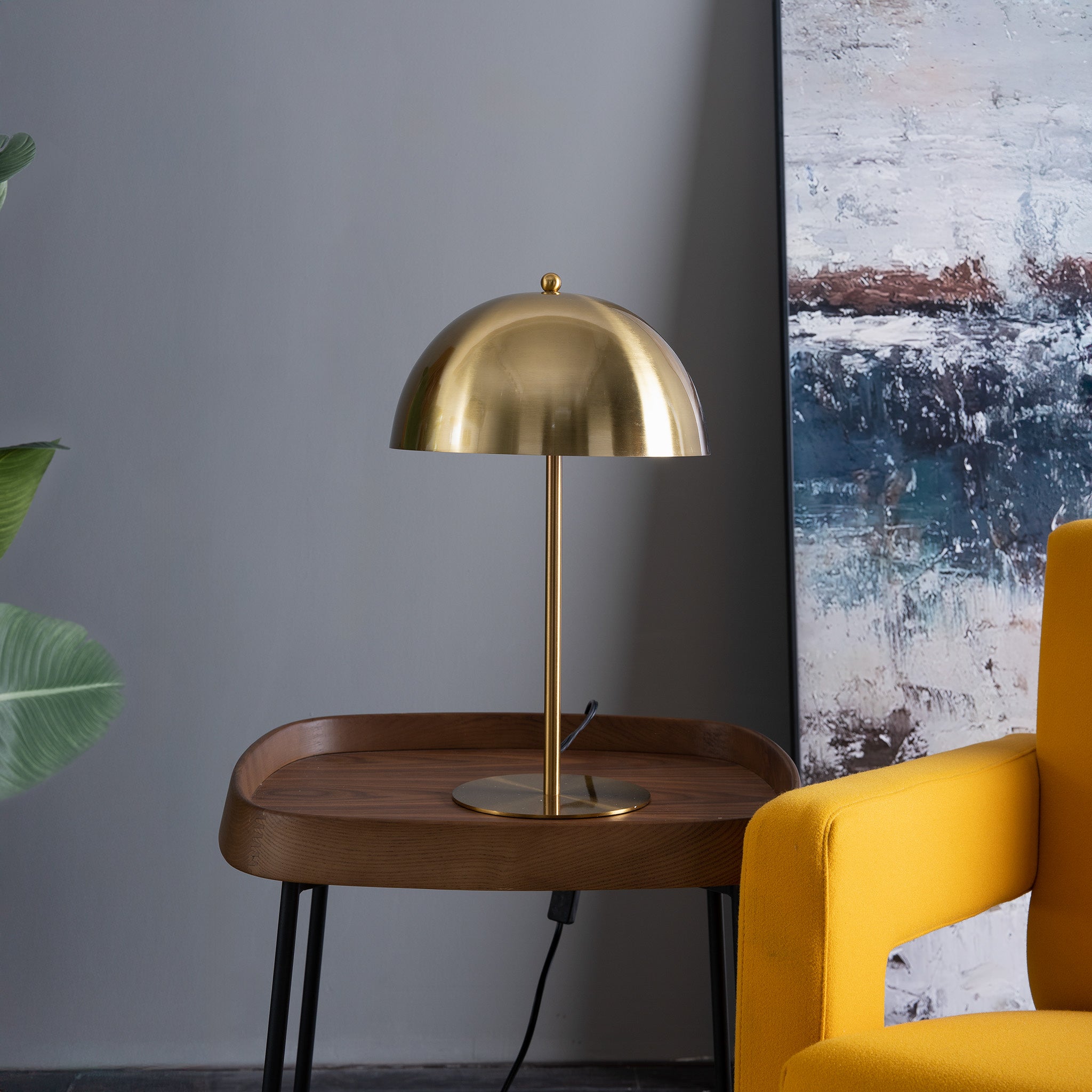 Sentinel Table Lamp - Gold outer - White inner