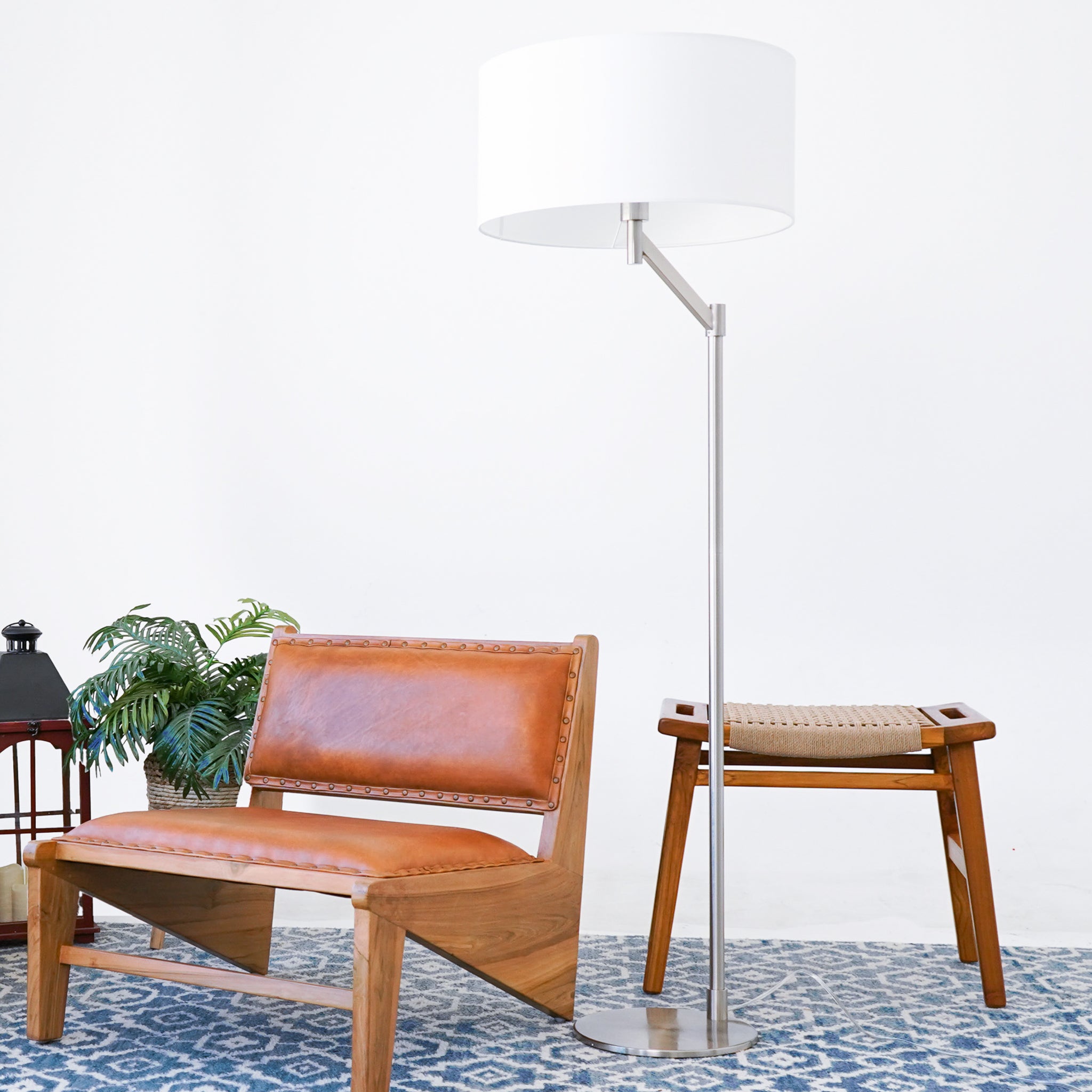 Serene Brushed Nickel Floor Lamp - MidinMod