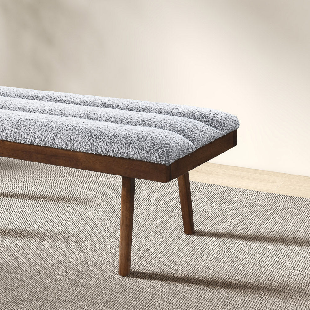 Serge Light Grey Boucle Bench