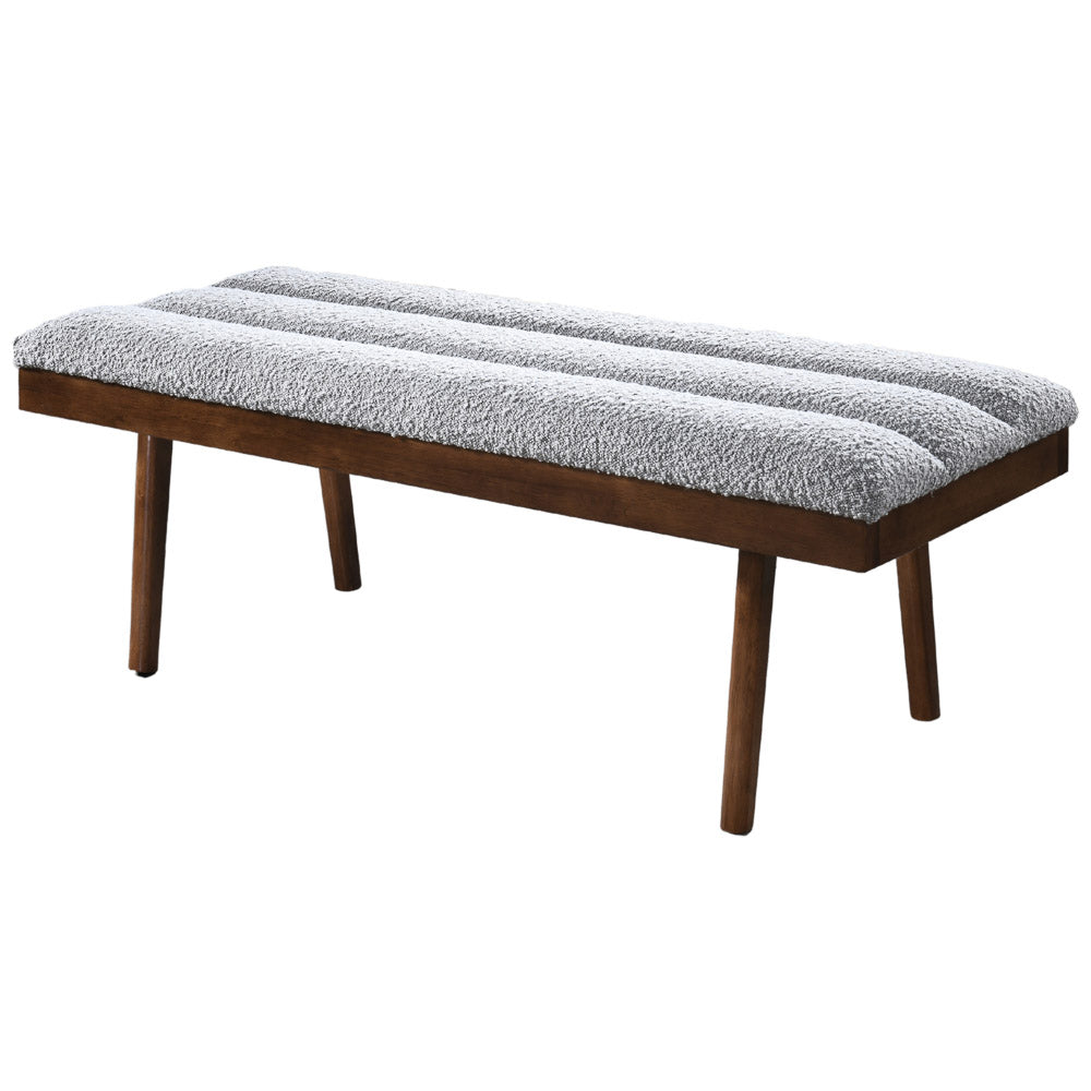 Serge Light Grey Boucle Bench