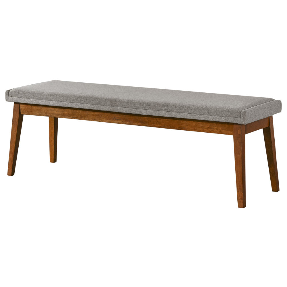 Sette Grey Linen Structured Weaving Fabric Bench - MidinMod