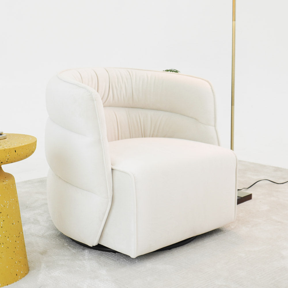 Shamrock Swivel Chair - Cream Velvet